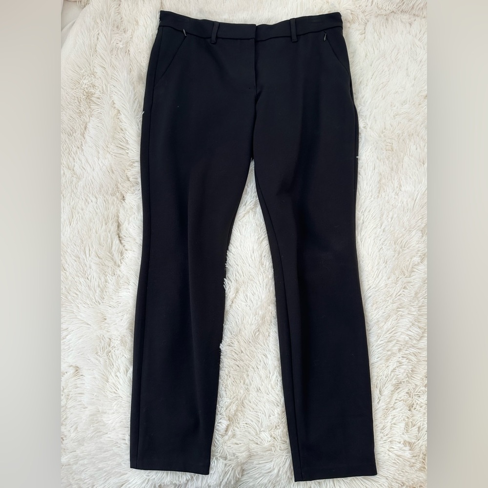 WHITE HOUSE BLACK MARKET Black Skinny Leg Trouser Pants Size 14R Stretch NWOT
